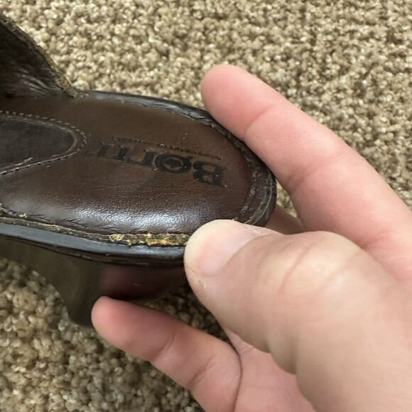 Born Clog Mules Slip On Platform Shoes Womens 8M Brown Leather - Picture 7 of 10